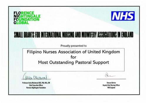 FNFG NHS FAN-UK Most Outstanding Pastoral Support